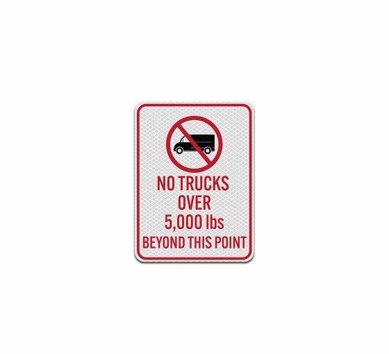 No Trucks Over Aluminum Sign (Diamond Reflective)
