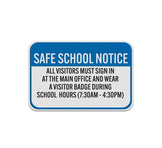 All Visitors Must Sign In Aluminum Sign (Diamond Reflective)