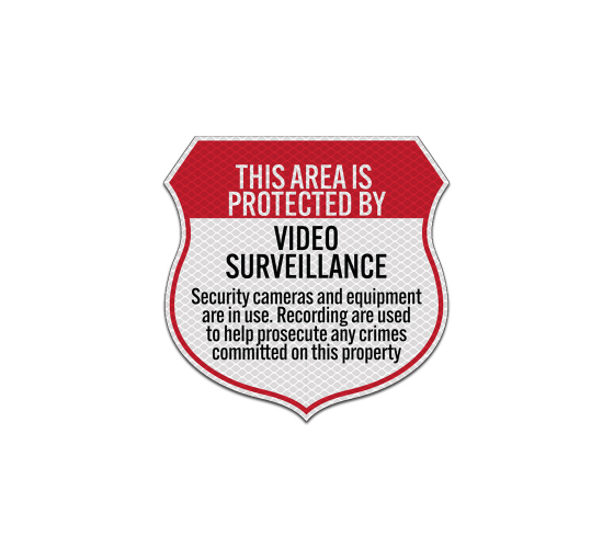This Area Is Protected By Video Surveillance Aluminum Sign (Diamond Reflective)