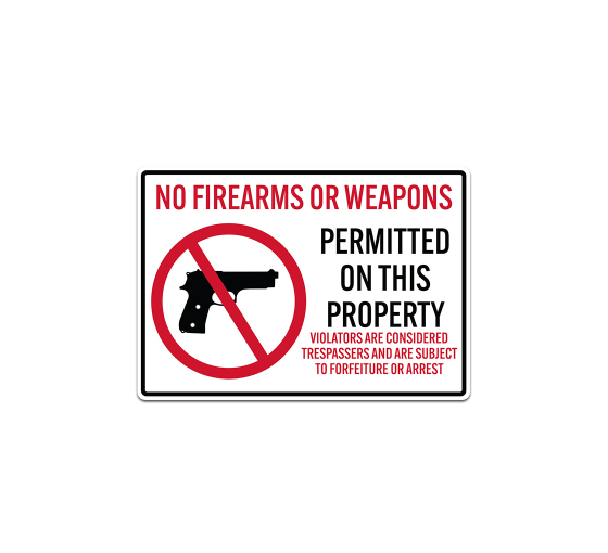No Firearms Permitted Decal (Non Reflective)