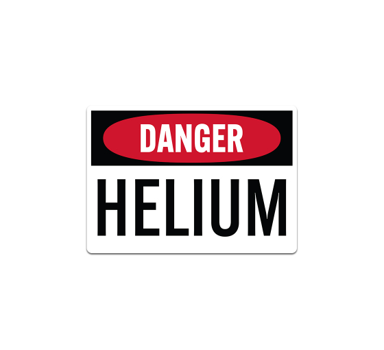 OSHA Danger Helium Decal (Non Reflective)