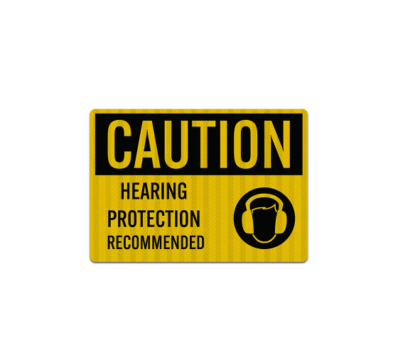 OSHA Caution Hearing Protection Decal (EGR Reflective)