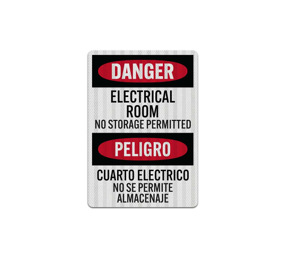 Bilingual OSHA Electrical Room Decal (EGR Reflective)