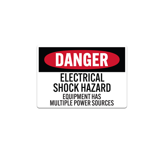 OSHA Electrical Shock Hazard Equipment  Decal (Non Reflective)