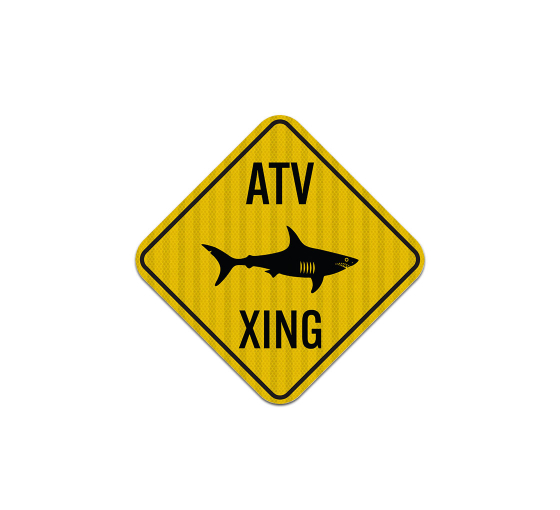 Danger Sharks Crossing Aluminum Sign (EGR Reflective)