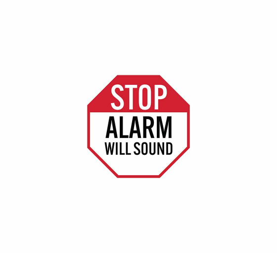 Security Stop Alarm Will Sound Decal (Non Reflective)