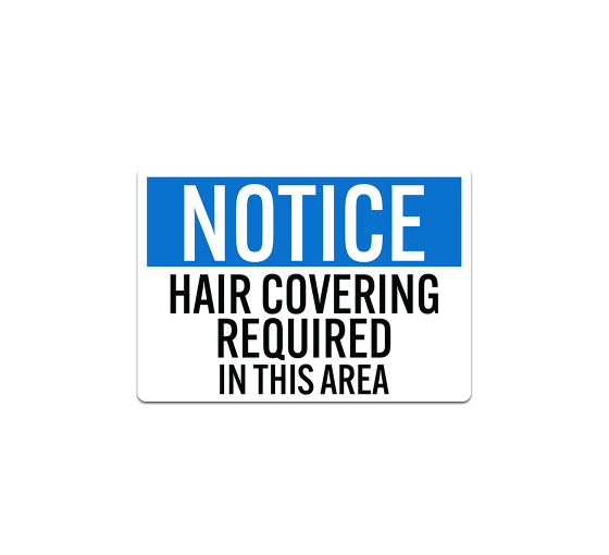 PPE Hair Covering Required Decal (Non Reflective)