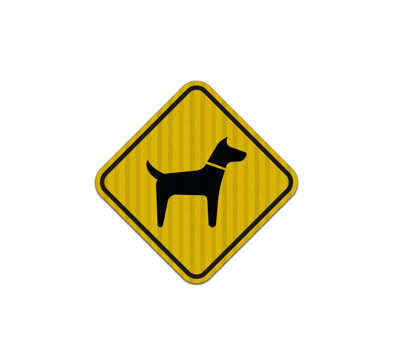 Golden Retriever Guard Dog Symbol Aluminum Sign (HIP Reflective)