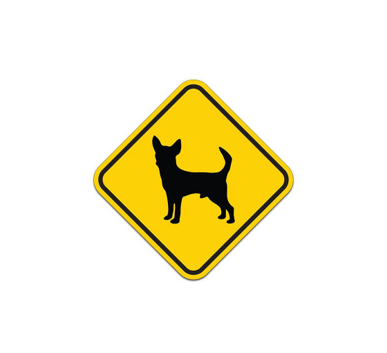 Chihuahua Guard Dog Symbol Aluminum Sign (Non Reflective)