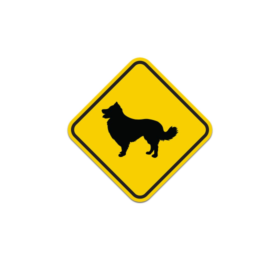 Border Collie Guard Dog Symbol Aluminum Sign (Non Reflective)