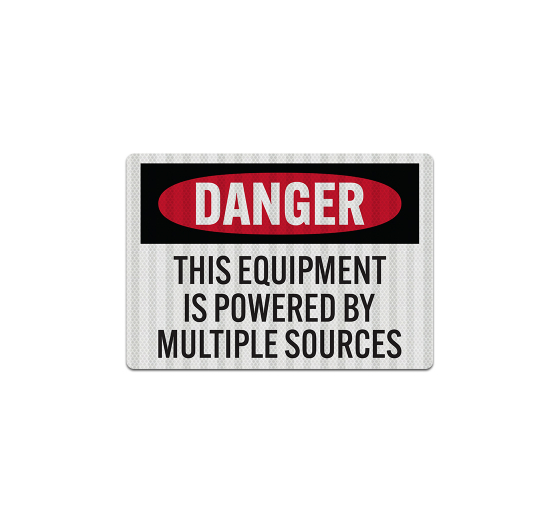 Equipment Powered By Multi Sources Decal (EGR Reflective)