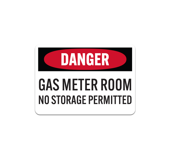 OSHA Gas Meter Room No Storage Permitted Aluminum Sign (Non Reflective)