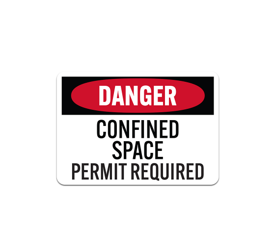 OSHA Space Permit Required Aluminum Sign (Non Reflective)