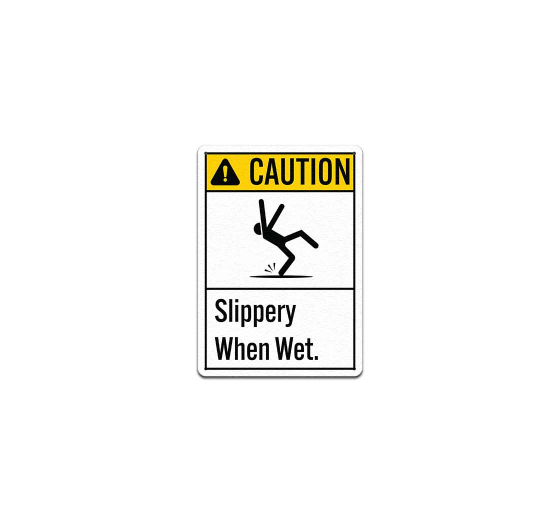 ANSI Slippery When Wet Aluminum Sign (Non Reflective)