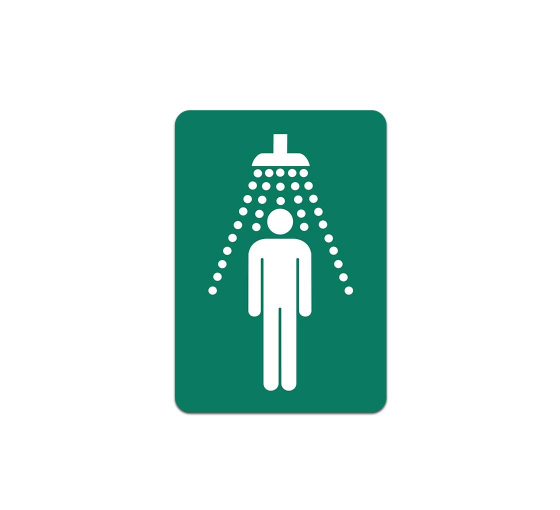 Safety Shower Symbol Aluminum Sign (Non Reflective)