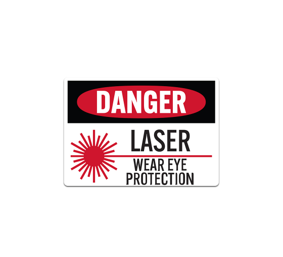 PPE Laser Wear Eye Protection Decal (Non Reflective)