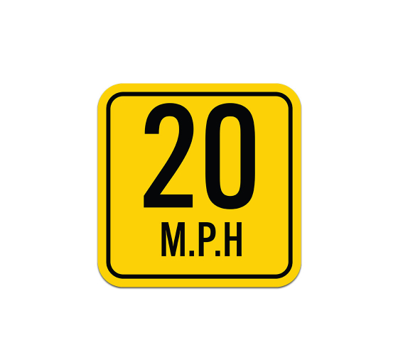 Advisory Speed 20 MPH Aluminum Sign (Non Reflective)