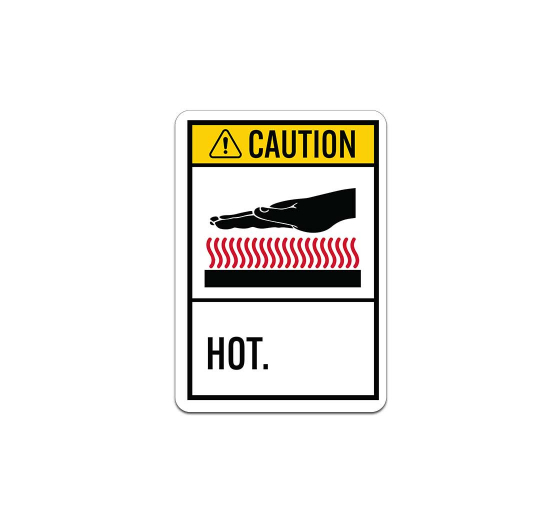 Caution ANSI Hot Aluminum Sign (Non Reflective)