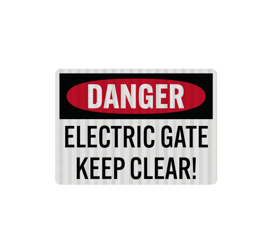 OSHA Electric Gate Keep Clear Decal (EGR Reflective)