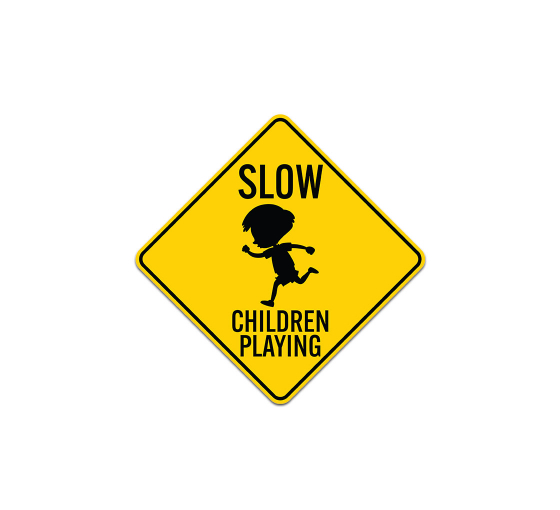 Slow Children Playing Aluminum Sign (Non Reflective)