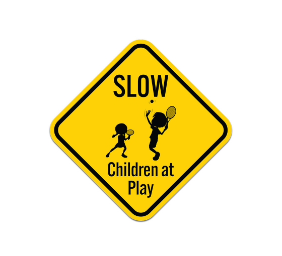 Slow Children At Play Aluminum Sign (Non Reflective)