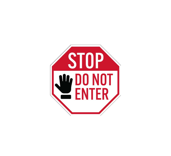 Do Not Enter With Hand Symbol Aluminum Sign (Non Reflective)