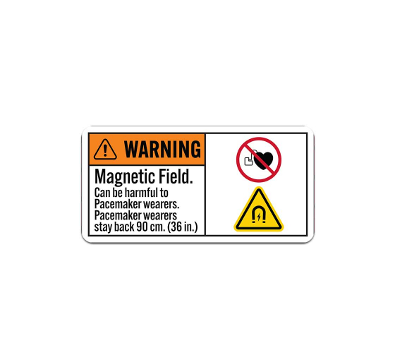 ANSI Magnetic Field Can Be Harmful For Pacemaker Wearers Aluminum Sign (Non Reflective)