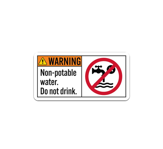 ANSI Non Potable Water Do Not Drink Aluminum Sign (Non Reflective)