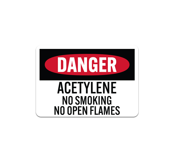 Acetylene No Smoking Decal (Non Reflective)