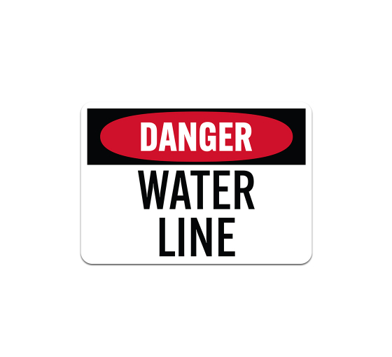 OSHA Water Line Aluminum Sign (Non Reflective)