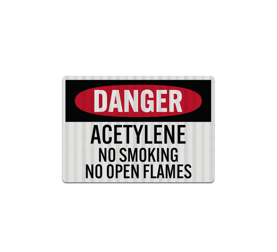 Acetylene No Smoking Decal (EGR Reflective)