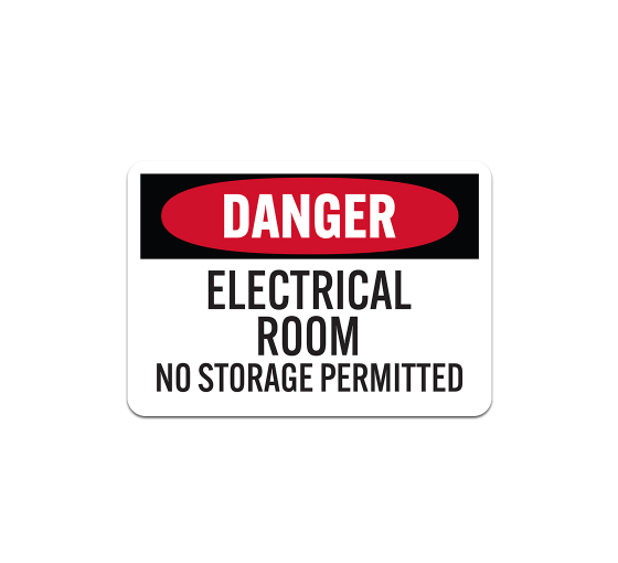 Danger Electrical Room No Storage Permitted Aluminum Sign (Non Reflective)