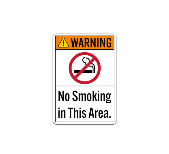 ANSI No Smoking In This Area Aluminum Sign (Non Reflective)