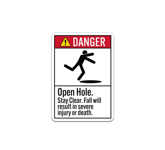 ANSI Open Hole Stay Clear Aluminum Sign (Non Reflective)
