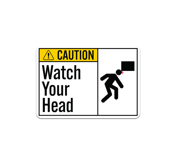 ANSI Watch Your Head Aluminum Sign (Non Reflective)
