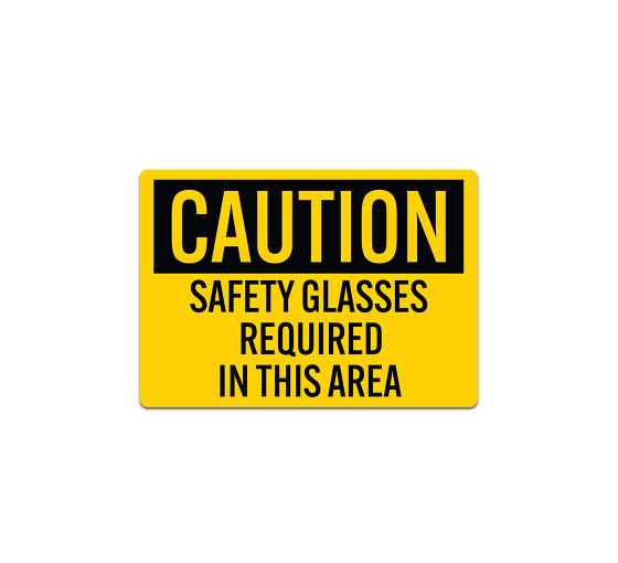 PPE Safety Glasses Required Decal (Non Reflective)