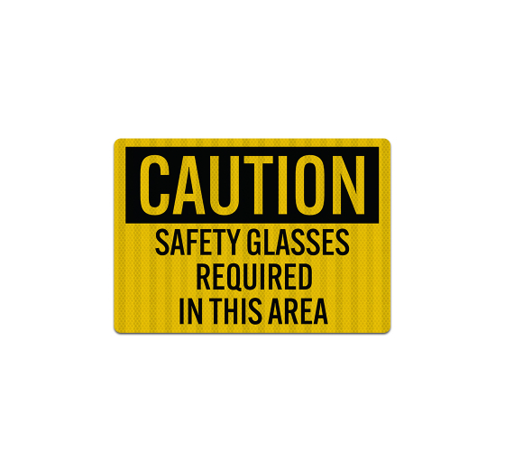 PPE Safety Glasses Required Decal (EGR Reflective)