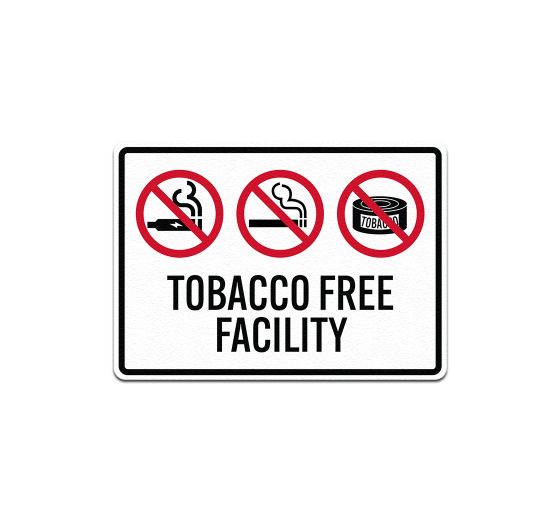 Tobacco Free Facility Aluminum Sign (Non Reflective)