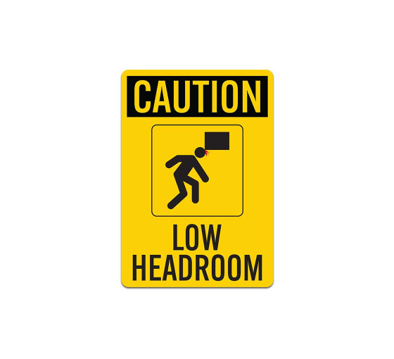Caution Low Headroom Decal (Non Reflective)