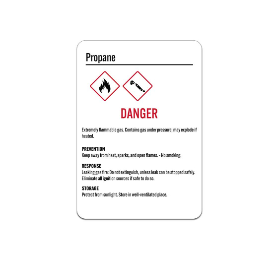 Danger Extremely Flammable Gas Aluminum Sign (Non Reflective)