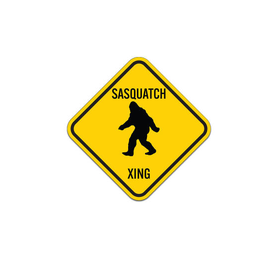 Sasquatch Xing Aluminum Sign (Non Reflective)
