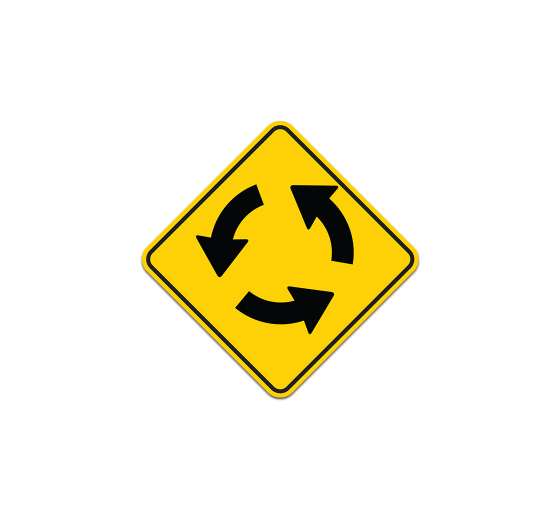 Clockwise Roundabout Symbol Aluminum Sign (Non Reflective)