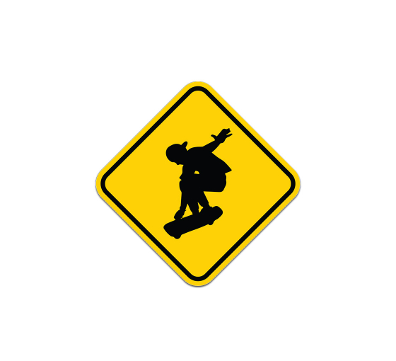 Skateboard Symbol Aluminum Sign (Non Reflective)