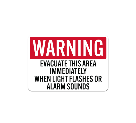 OSHA Evacuate This Area Immediately Aluminum Sign (Non Reflective)