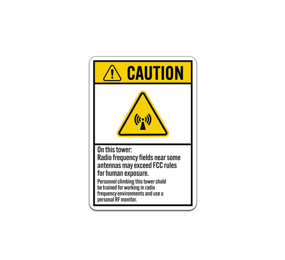 RF Hazard Statement Aluminum Sign (Non Reflective)