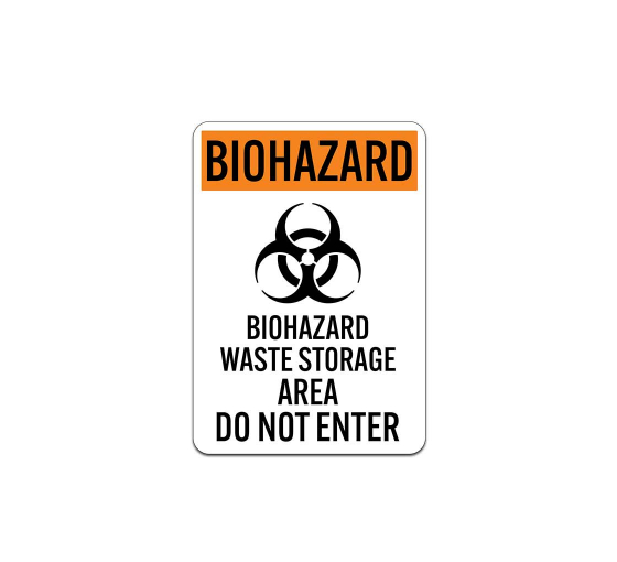 Biohazard Warning Aluminum Sign (Non Reflective)