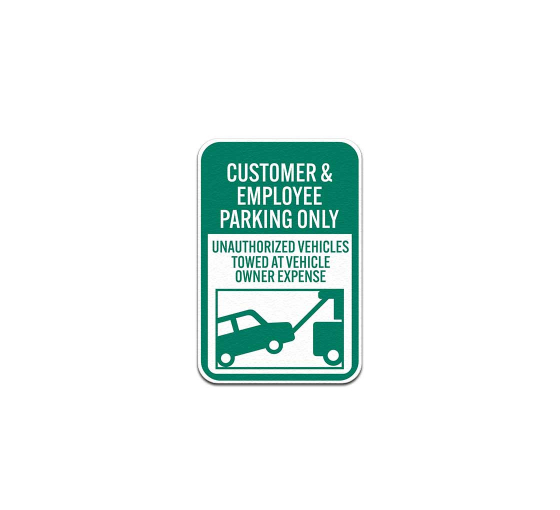 Customer & Employee Parking Only Aluminum Sign (Non Reflective)