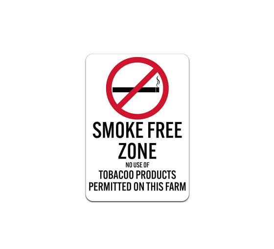 No Use Of Tobacco Products Permitted On This Farm Aluminum Sign (Non Reflective)