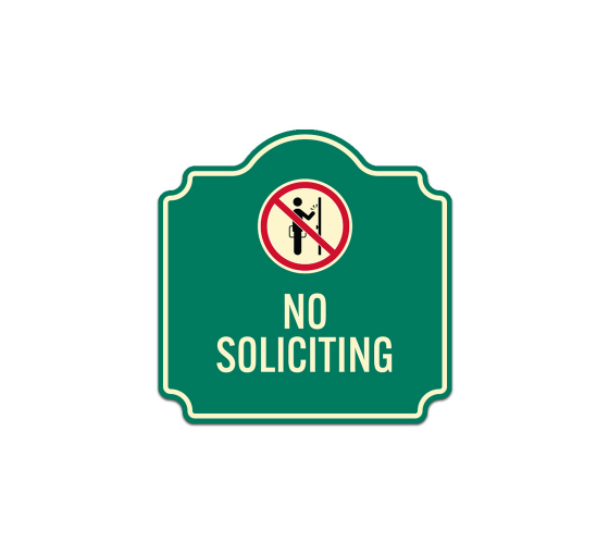 No Soliciting Symbol Aluminum Sign (Non Reflective)