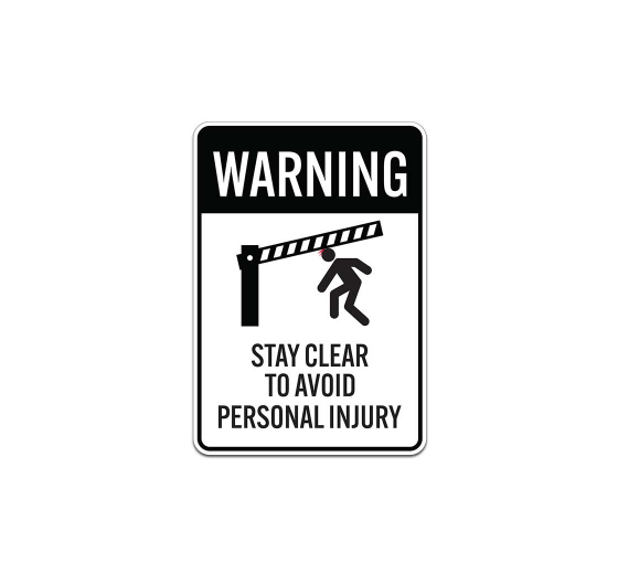 Stay Clear To Avoid Personal Injury Aluminum Sign (Non Reflective)